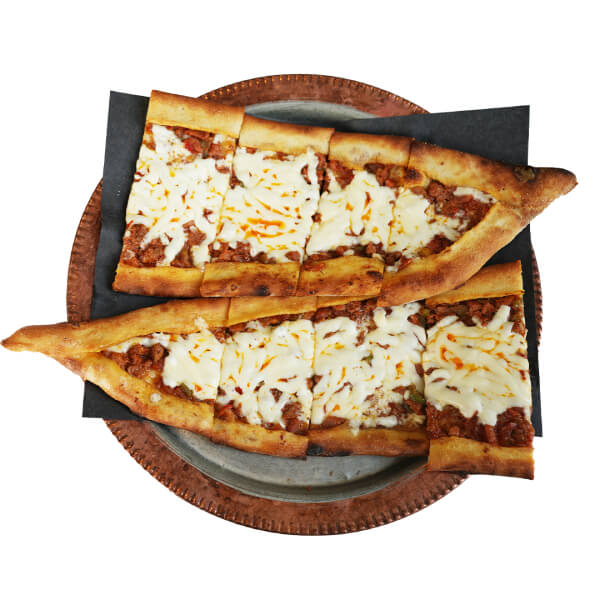 diced meat mozzarella pide